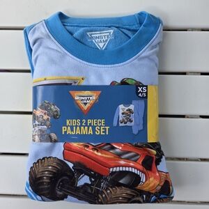 Monster Jam Boys Long Sleeve Top and Pants, 2-Piece Pajama Set Size Extra Small